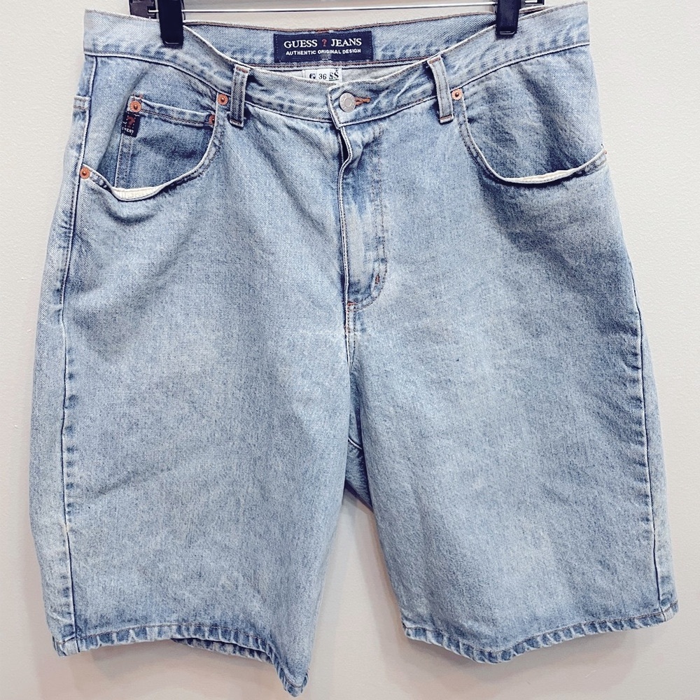 Guess Men's Vintage Light Blue Jean Shorts